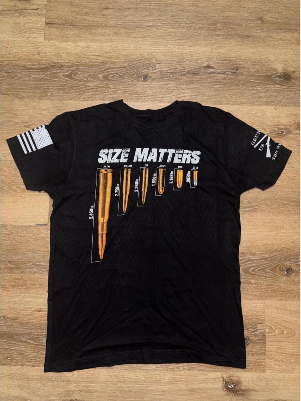 Grunt Style Size Matters Black Graphic T-Shirt Men’s Large